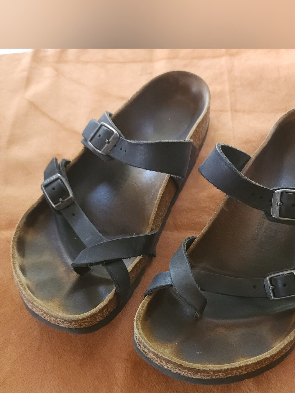 Birkenstock Sandals Black Strap Mayari Birkibuc Size 28/7.5